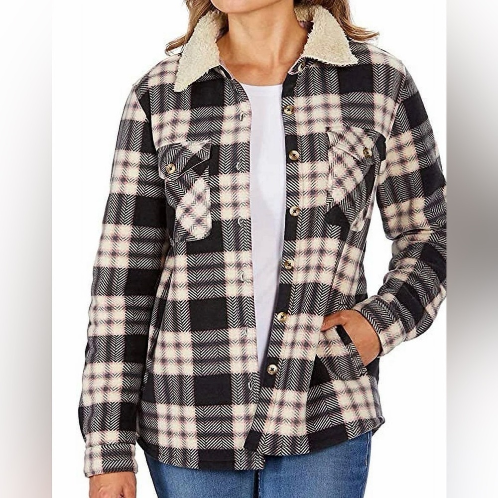 SOHO Threads Sherpa Lined Shirt Jacket